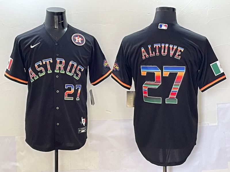 Men Houston Astros #27 Altuve Black Game 2025 Nike MLB Jersey style 5093